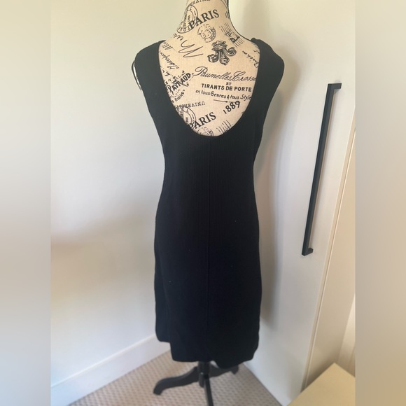 Scoop Back Black Knit Dress - Picture 4 of 5